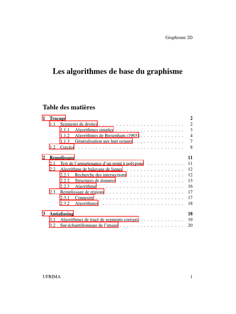 Algorithmes de Graphisme 2D Essentiels | PDF | Géométrie | Analyse ...