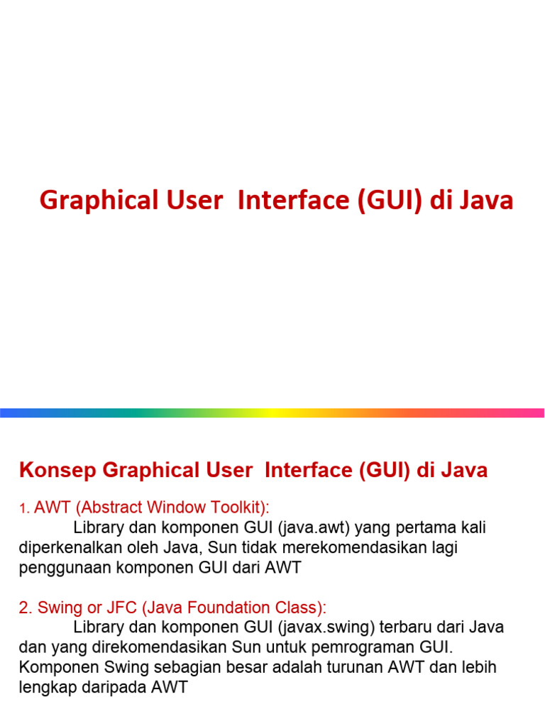 Komponen GUI dalam Java Swing | PDF