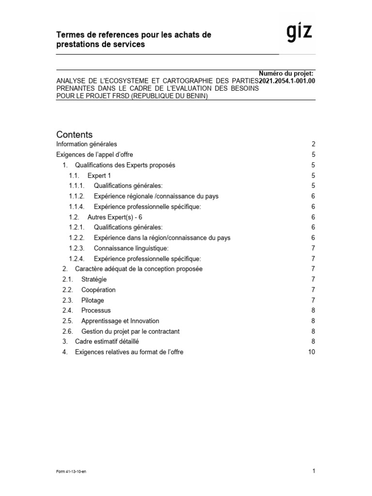 Évaluation des besoins pour le FRSD | PDF | Gouvernance | Connaissances