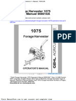 Gehl Forage Harvester 1075 Operators Manual 908018a