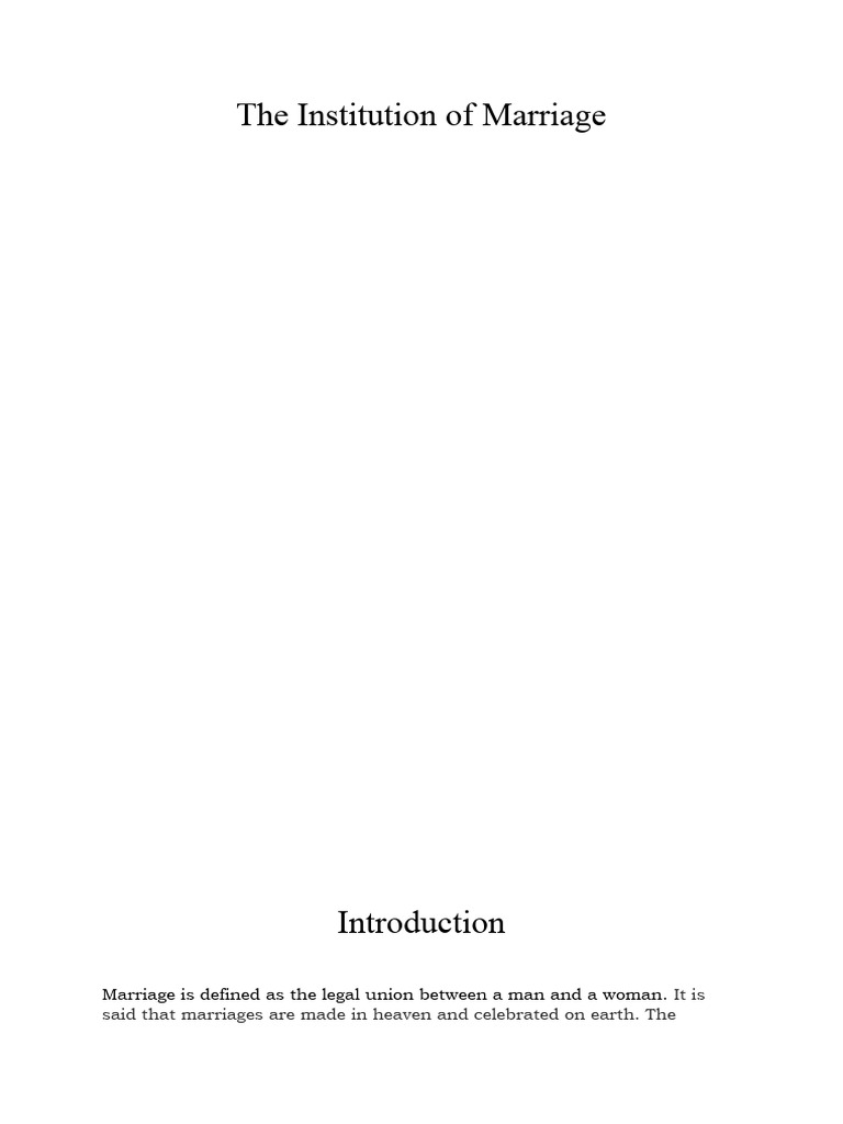 Understanding the Institution of Marriage | PDF | Marriage | Theology