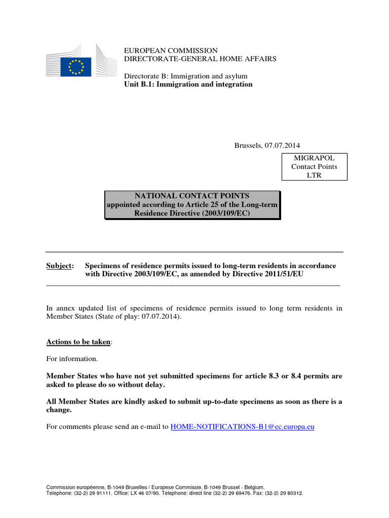 Lijst Verblijfsdocumenten Langdurig Ingezetenen Eu Juni2015 | PDF | Europe