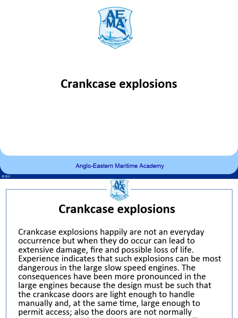 Crankcase Explosions, Scavange, Piston Cooling Methos PDF Combustion Explosion