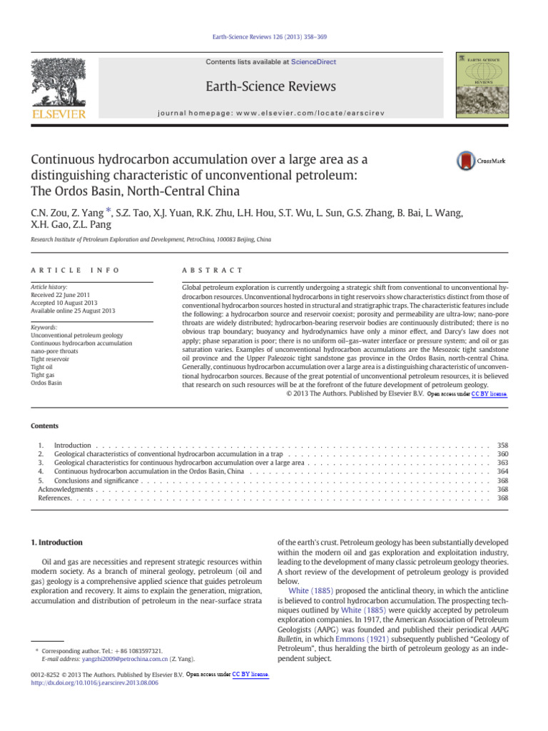 Unconventional Petroleum in Ordos Basin | PDF | Petroleum Reservoir