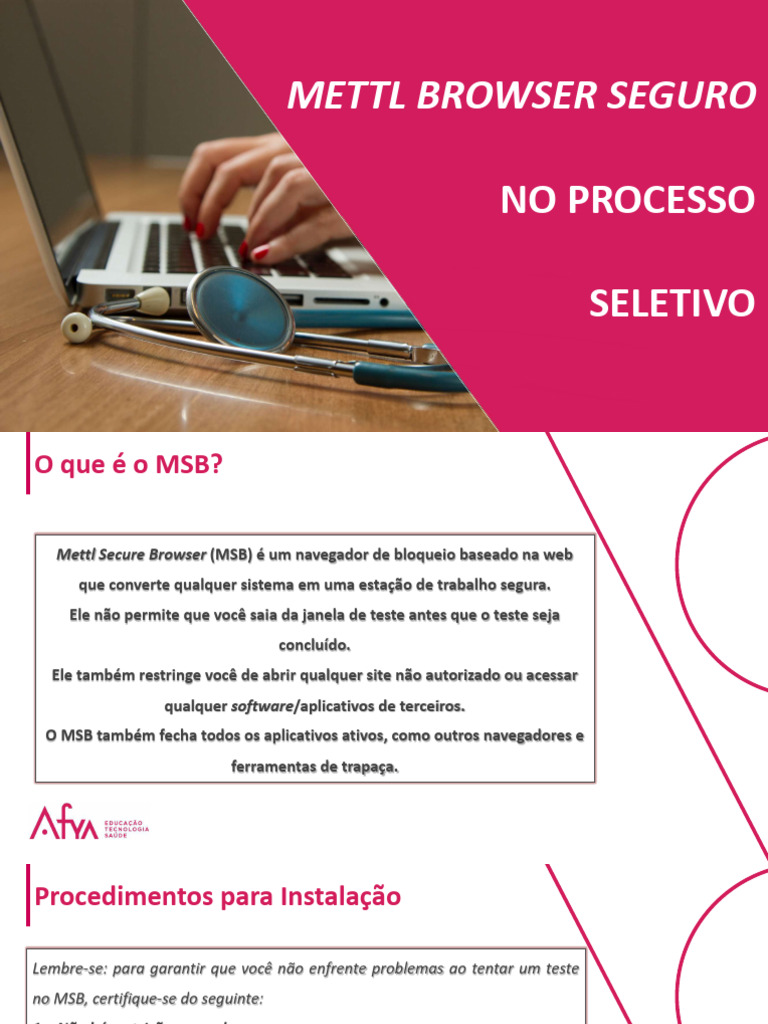 Instalação do Mettl Secure Browser | PDF | Microsoft Windows | MacOs