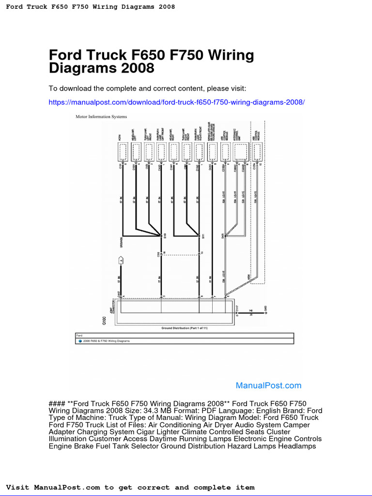 Ford Truck f650 f750 Wiring Diagrams 2008 PDF Project Gutenberg