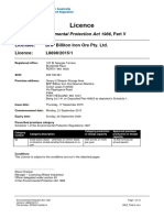 Licence: Environmental Protection Act 1986, Part V