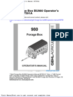 Gehl Forage Box Bu980 Operators Manual 907591a