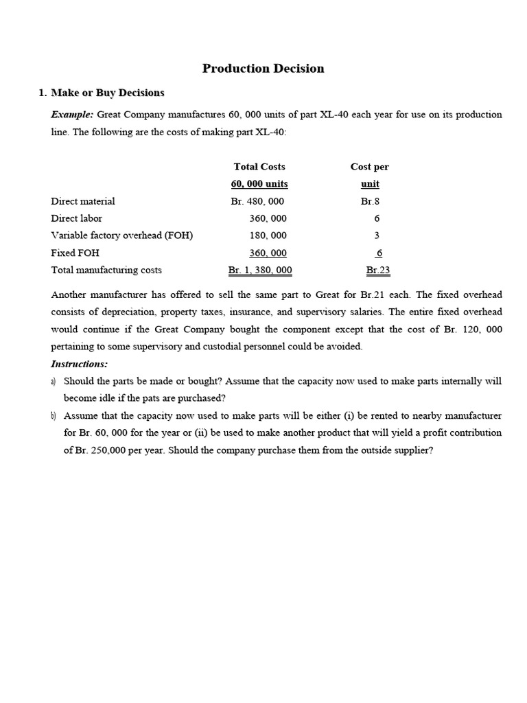 Production Decision PDF