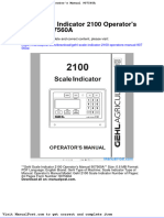 Gehl Scale Indicator 2100 Operators Manual 907560a