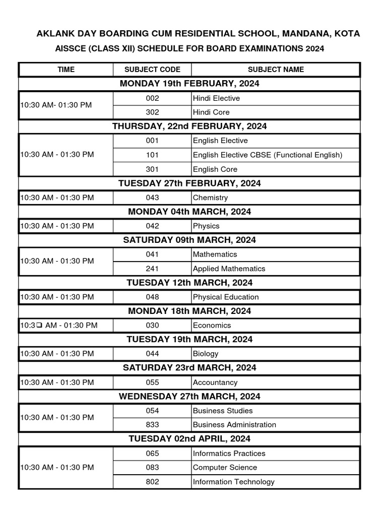 Timetable 2024 PDF