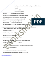 English Worksheet Simple Present Present Continuous Tense Grade 6 To 10 842