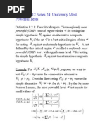 Statistics 512 Notes 24: Uniformly Most Powerful Tests: X FX X FX X X