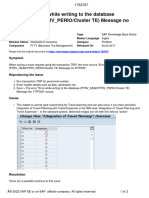 "Error While Writing To The Database (PTRV - HEAD/PTRV - PERIO/Cluster TE) Message No FITP039"