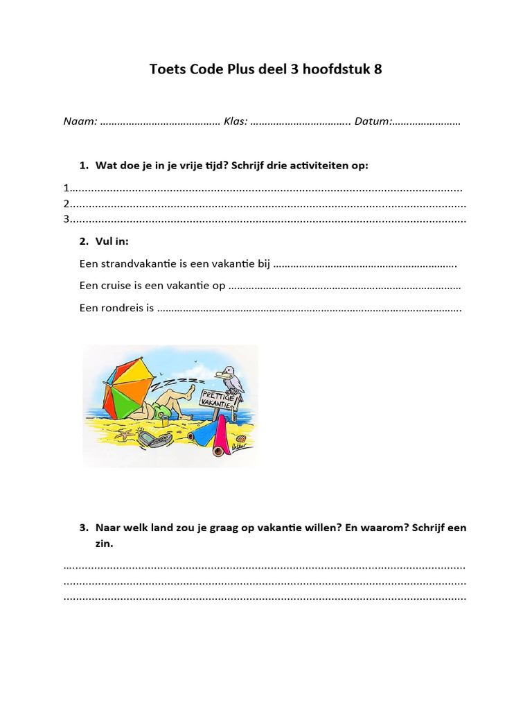 Toets Code Plus 3 H 08 | PDF