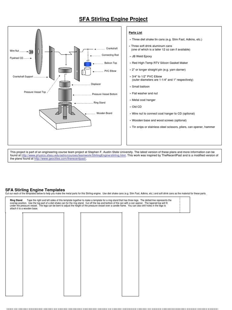 SFA Stirling Engine Project Guide | PDF