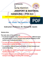 LECTURE 1 Mine Tranp. Material PTR 413