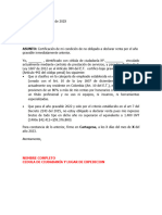 Certificación de Mi Condición de No Obligado A Declarar Renta