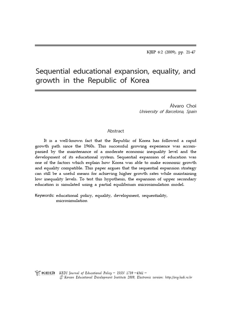 Choi Sequentional Educacional Expansion PDF Economic Growth