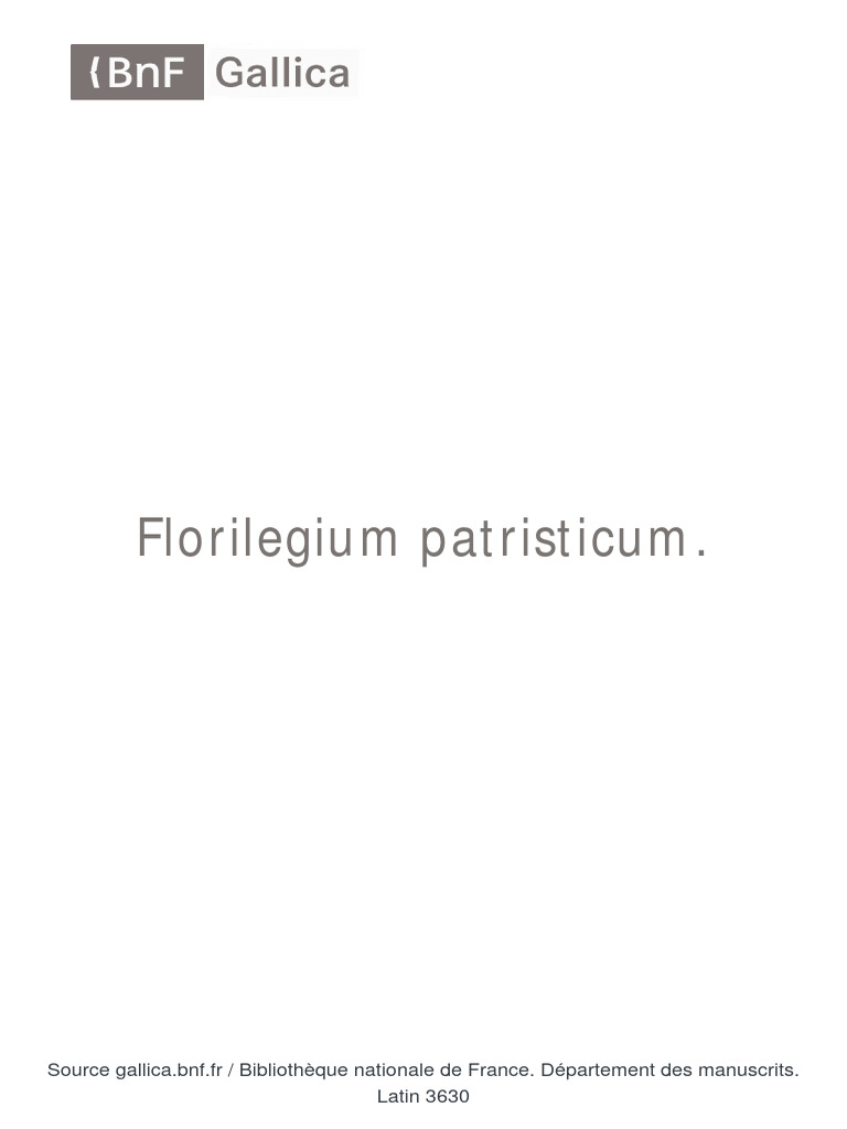 Florilegium Patristicum de Clemens I | PDF | Justice | Crime et violence