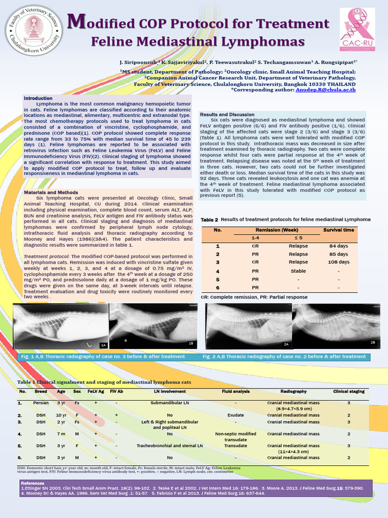 Modified COP Protocol for Feline Lymphoma | PDF | Lymphoma | Clinical ...