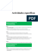 Actividades Específicas