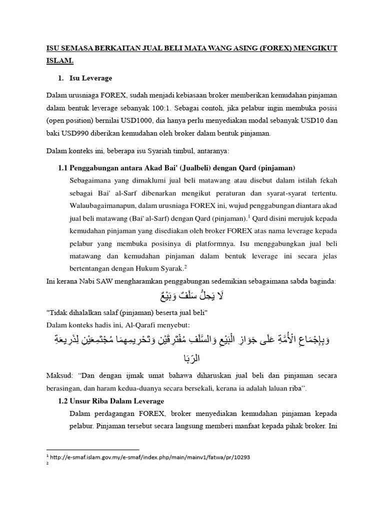 Hukum Forex dalam Islam: Isu Leverage dan Riba | PDF