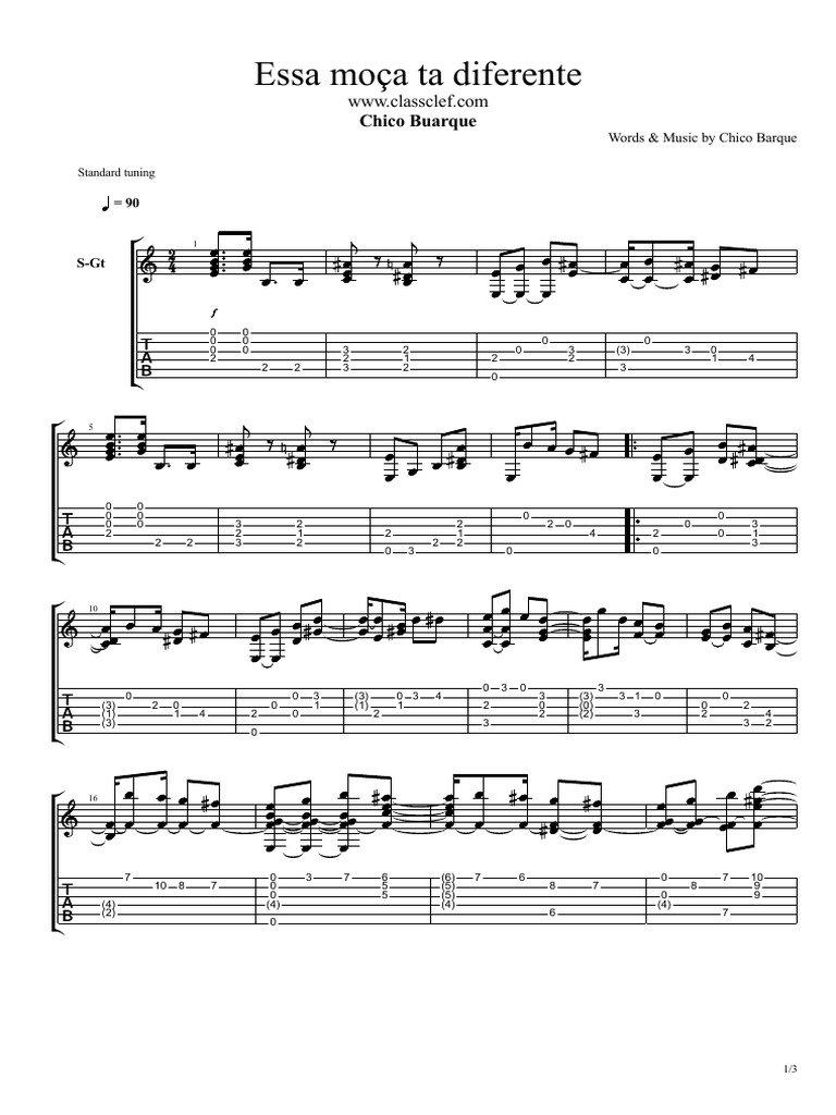 Essa Moça Tá Diferente - Guitar Tabs | PDF