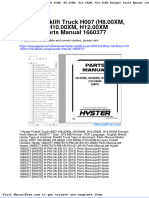 Hyster Forklift Truck h007 h8 00xm h9 00xm h10 00xm h12 00xm Europe Parts Manual 1660377