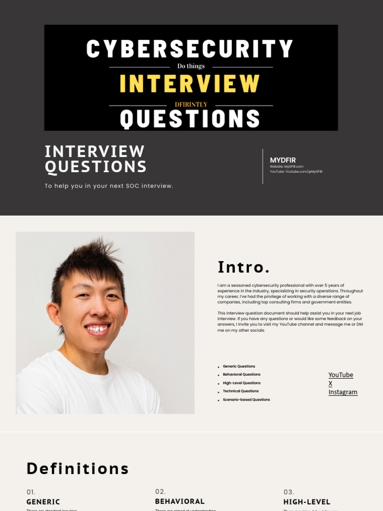 Mydfir Interview Questions Pdf Computer Security Security