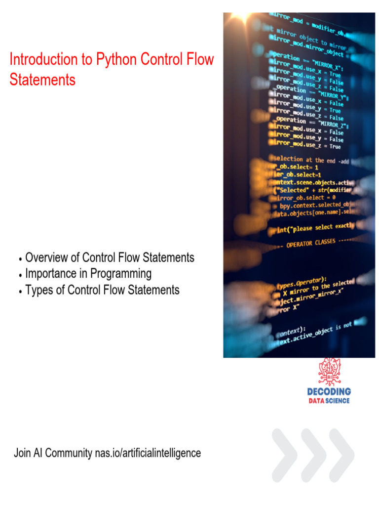Control flow python | PDF | Control Flow | Artificial Intelligence