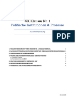 GK Klausur Zusammenfassung - Politische Institutionen Und Prozesse