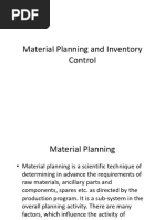 Material Planning and Inventory Control