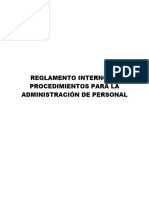 Reglamento Interno de Administración Del Personal