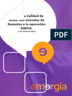 Incidencia Con Entradas de Llamadas A La Operación SIMYO