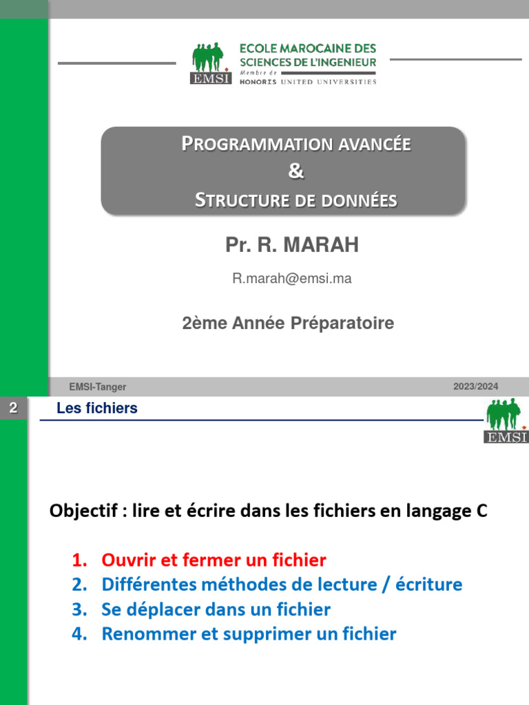 Gestion des fichiers en C : lecture et écriture | PDF | Fichier texte ...