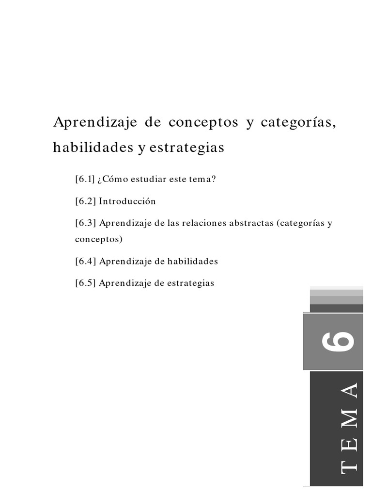Aprendizaje de conceptos y habilidades | PDF | Aprendizaje | Pensamiento
