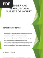 Gender and Sexuality As A Subject of Inquiry