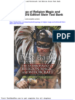 Anthropology of Religion Magic and Witchcraft 3rd Edition Stein Test Bank