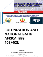 Ebs 403 403j Colonization and Nationalism in Africa