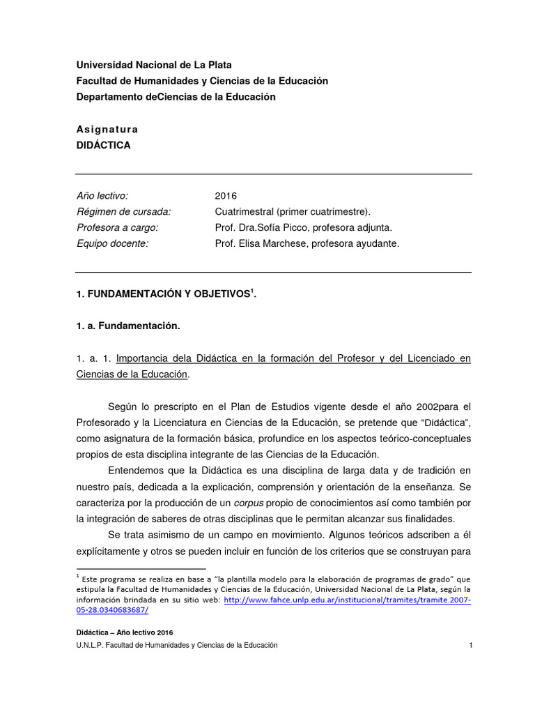 Didáctica y Curriculum en Formación Docente | PDF | Plan de estudios ...