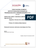 Evaluación Funcional, Nutricional y Toxicológica de La Tuna.