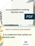Solving Equation Involving Absolute Value