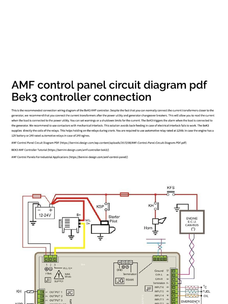 AMF Control Panel Circuit Diagram PDF | PDF