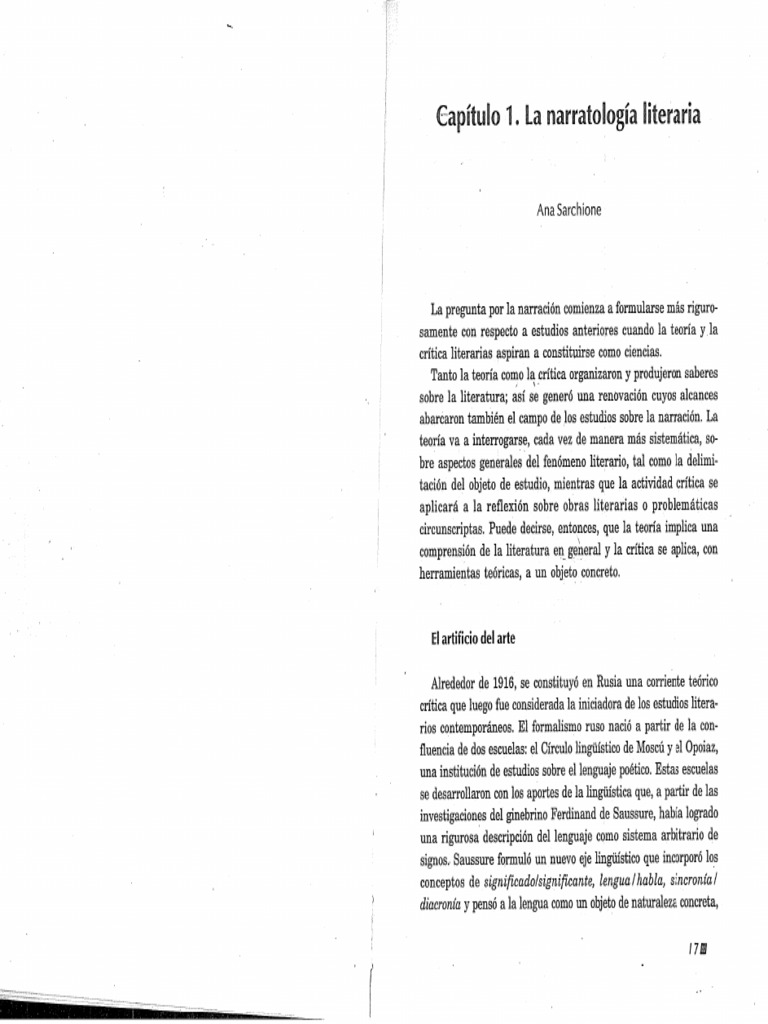 SARCHIONE La Narratologia Capitulo 1 PDF