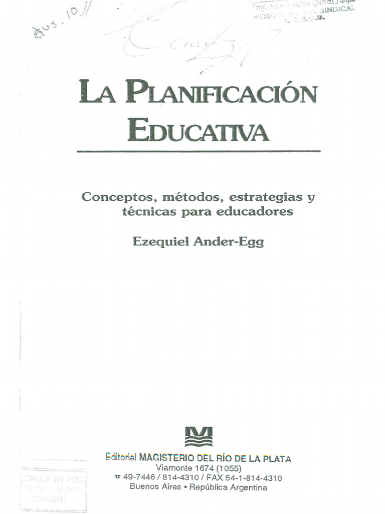 Planificación Educativa: Conceptos y Métodos | PDF | Plan de estudios ...