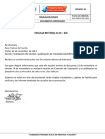 CIRCULAR RECTORAL No S3 - 265 Finalización Año Escolar y Publicación de Resultados Bachillerato