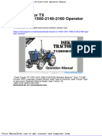 Iseki Tractor TX 1300 1410 1500 2140 2160 Operator Manual
