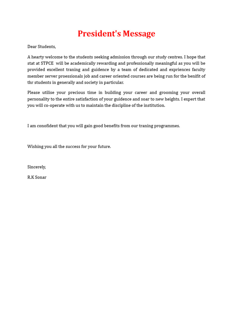 President Message | PDF