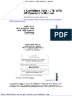 John Deere Combines 1065 1075 1075 Hydro 4 1085 Operators Manual